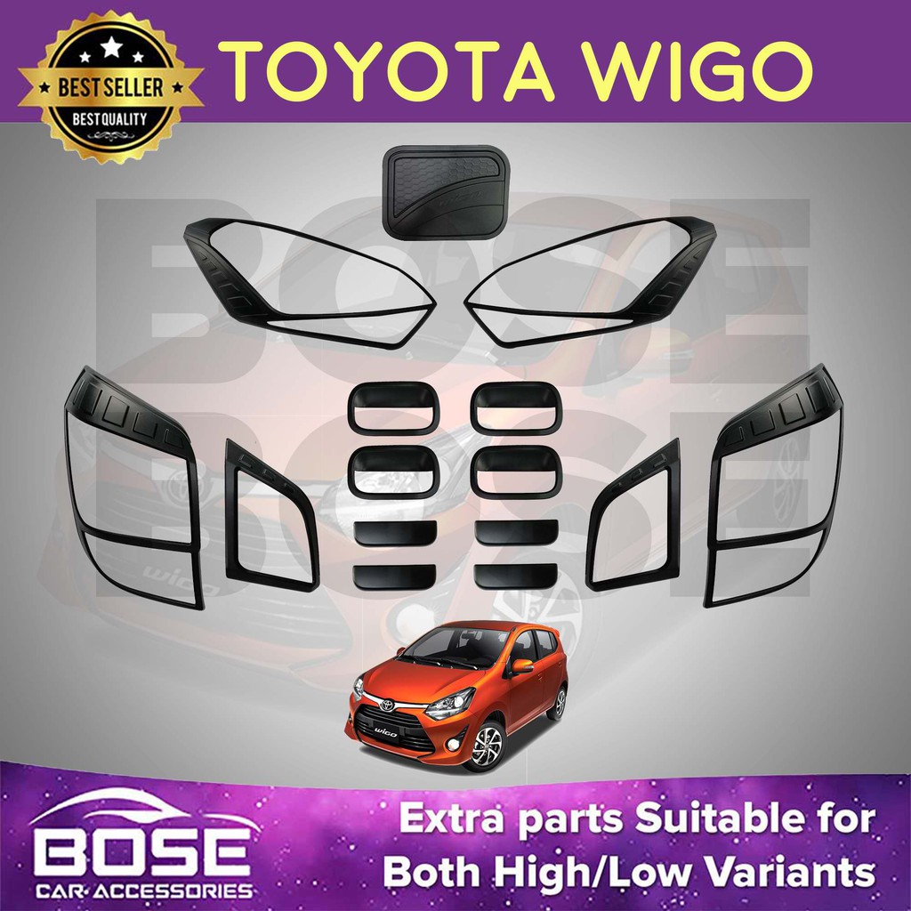 Toyota Wigo Garnish Cover Set Black 2017, 2018, 2019, 2020, 2021