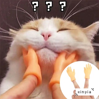 1 Pcs Tiktok Funny Cat Small Rubber Hands Finger Cap Kitten Cat Toy Pet Accessories Meme Xinyia #1