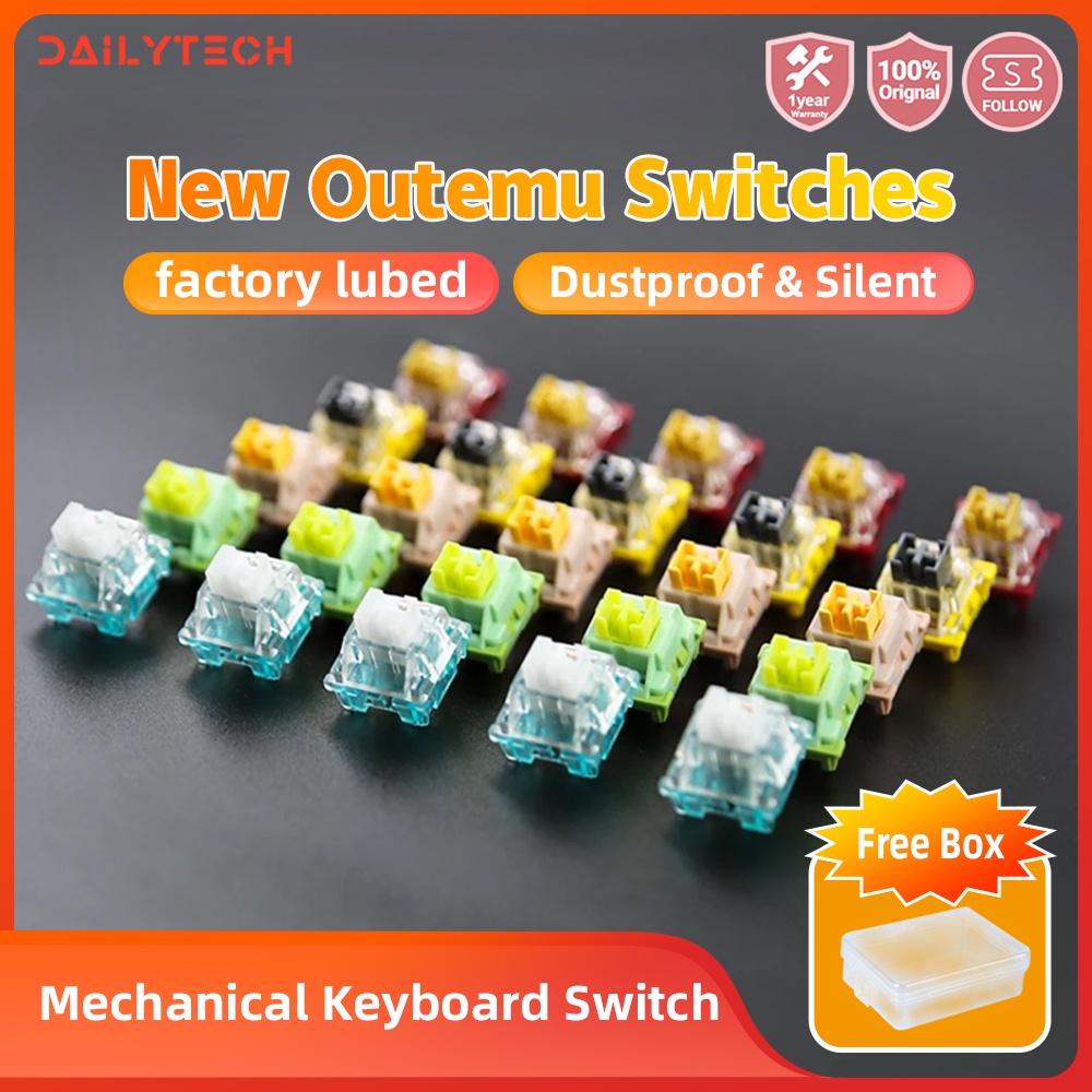 Outemu Dustproof Switches Lubed Silent Mechanical Keyboard Switch 3Pin Silent Clicky Linear