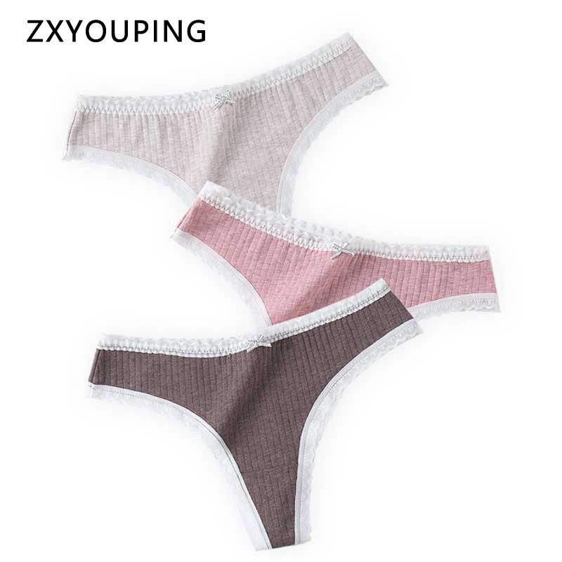 Sexy Lingerie Women Thong Cotton Panties Underwear Lace Traceless Low ...