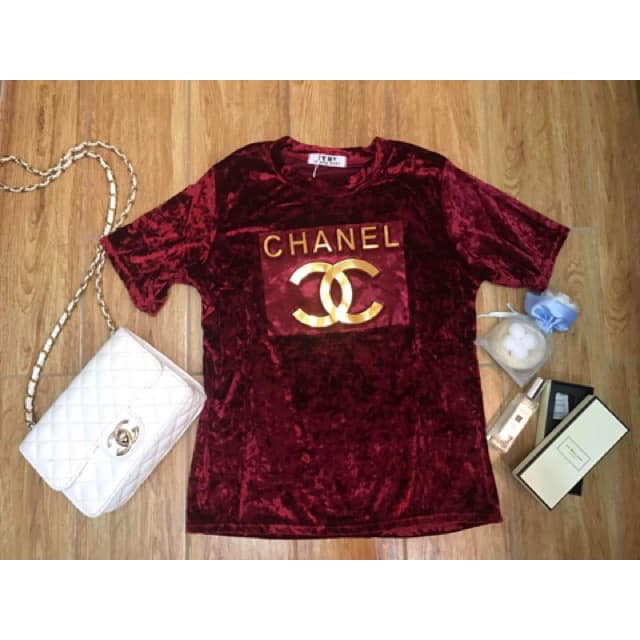 V103 Chanel inspired velvet blouse/t-shirt COD | Shopee Philippines