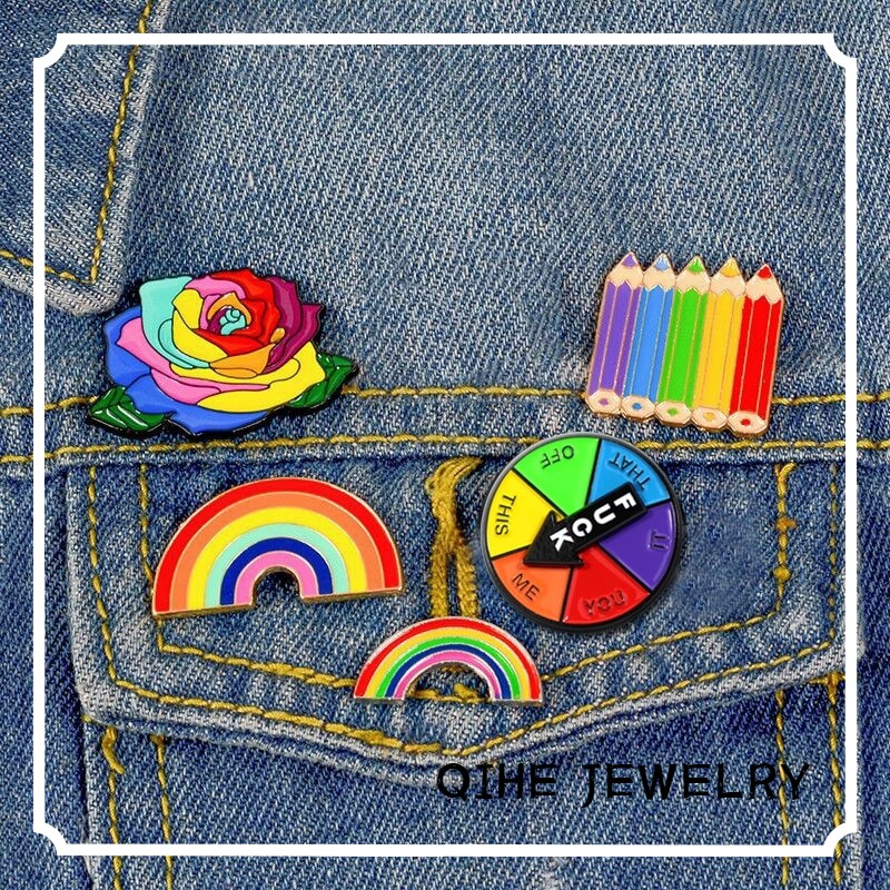 Rainbow Pin Badges Lapel Pin Rainbow Jewelry Brooches Love Is Love ...