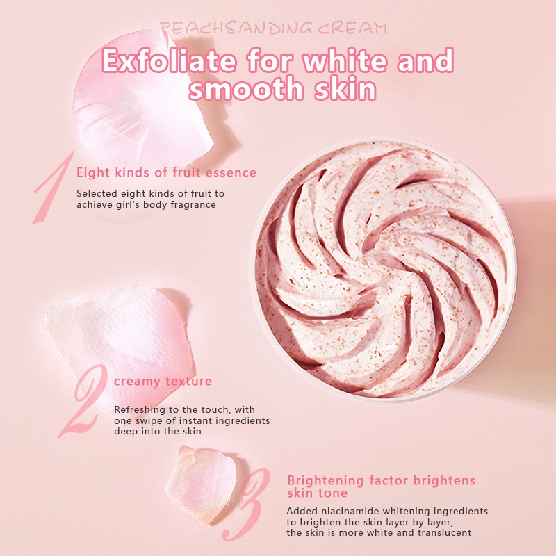 LUXU Peach Ice Cream Scrub Brightening Smooth Butt Whitening Exfoliating Body Scrub 200ML