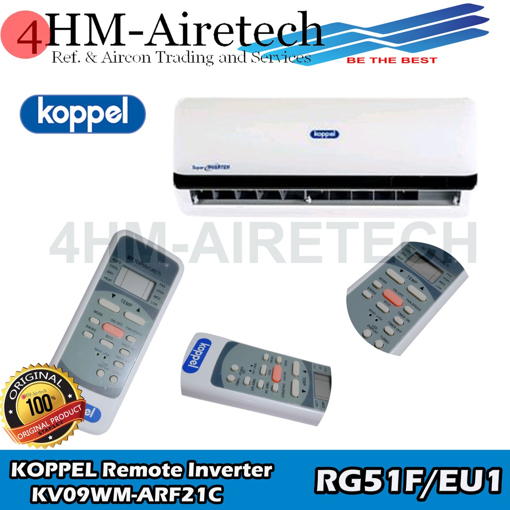 KOPPEL A/C Remote Control Inverter for KV09WMKV24WM ARF21C Air