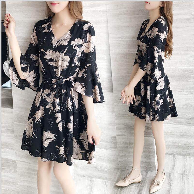 dress floral korea