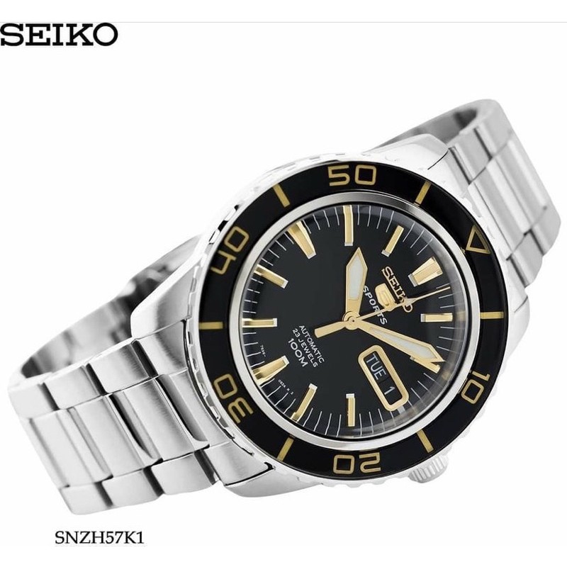 Seiko 5 Sports SNZH57 Fathoms Black Gold Automatic SNZH57K1 | Shopee  Philippines