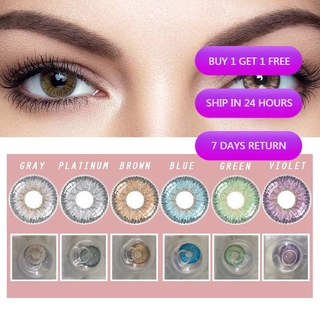 1 Pair Natural Series Contact Lenses Mix Colour Korea Eye Style Contact Lens 14.2mm Comfortable & Freebie