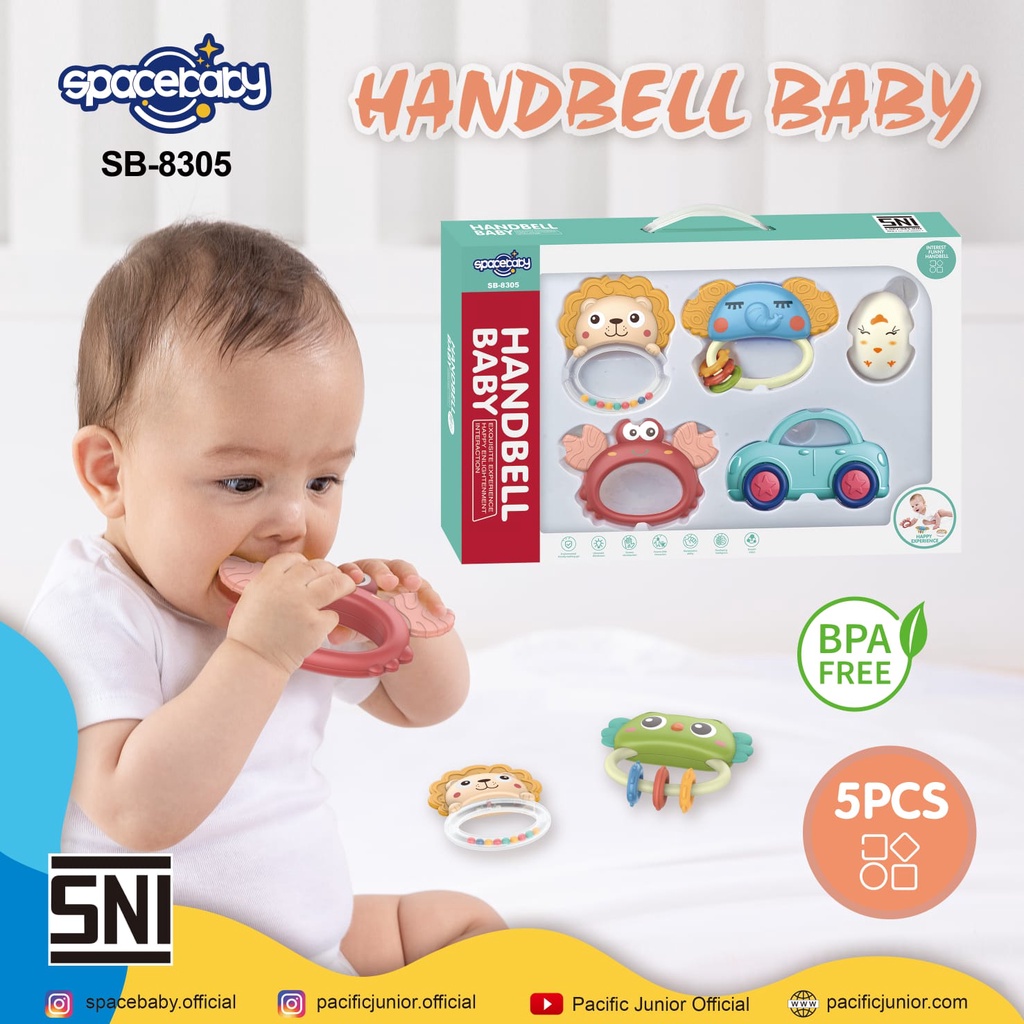 Baby Pacifier SB 8305 SB 8306 SB 8307 Spacebaby Handbell Baby Pacifier