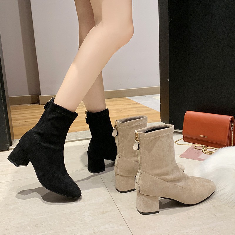 high heel short boots