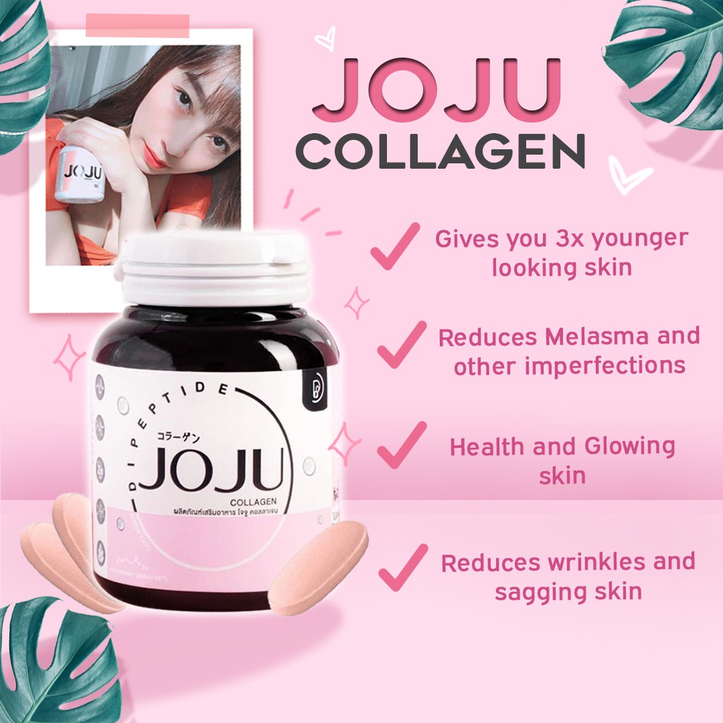 JOJU Collagen Original (30 tablets) PREMIUM Dipeptide From Thailand Whitening Capsules Pampaputi