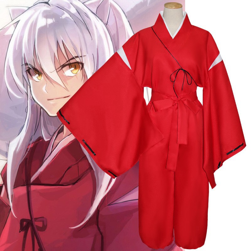 Anime Costume Inuyasha Cosplay Japanese Kimono Men Robe Wigs