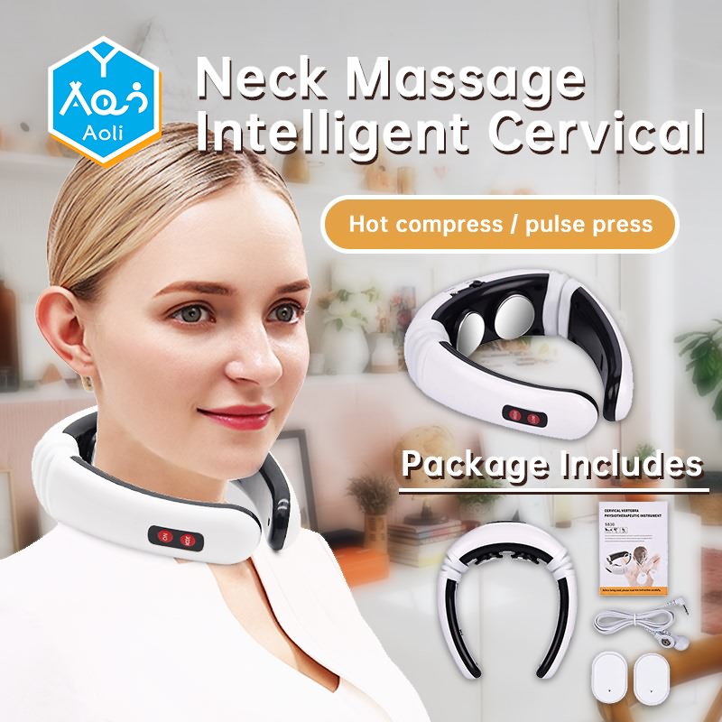 Ckeyin U Shape Effect Electric Pulse Neck Massager Adjustable Cervical Physiotherapy