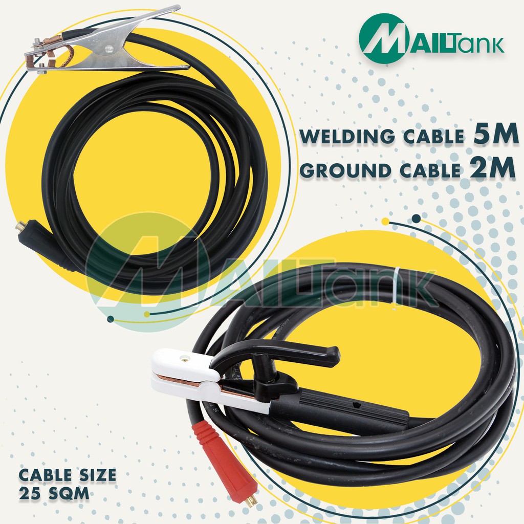 MAILTANK (WC5PH+GC2PH) Welding Cable 5m and Ground Cable 2m Size