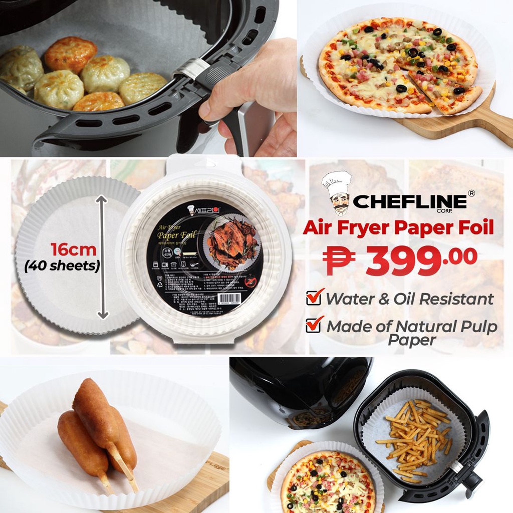 Chefline Air Fryer Paper Foil (16cm x 40 Sheets) Shopee Philippines