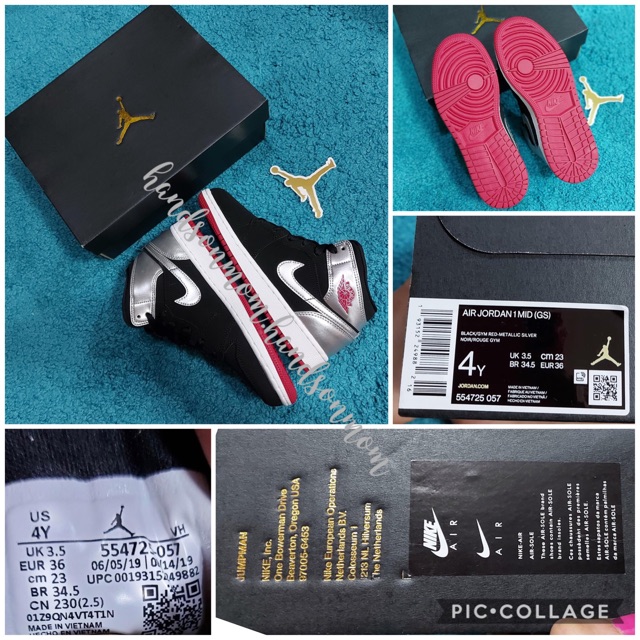 size 4y jordans in cm