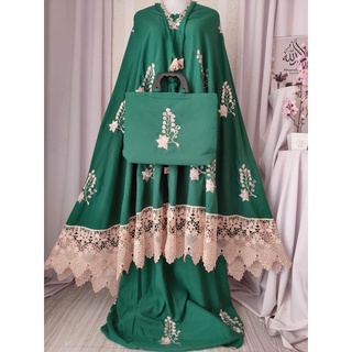125x135cm Micro Cotton Mukena Set with Bag for Women