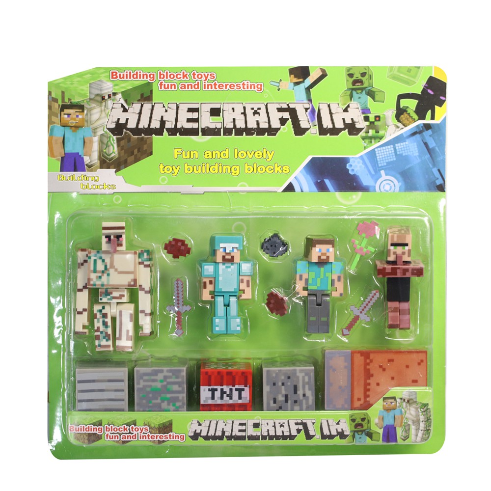 NIP Minecraft Diamond Steve Figure Pack Articulated Armor Jazwares Toy