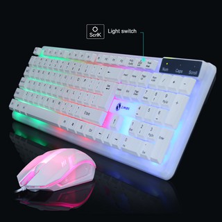 104 keys Rainbow Gaming USB Wired Keyboard GTX300 colorful button mouse suit LED Backlit Keyboard 3D