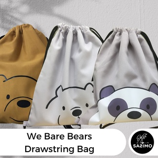We Bare Bears Themed Drawstring Bag | String Bag | Backpack | Grizzly | Panda Bear | Ice Bear | WBB