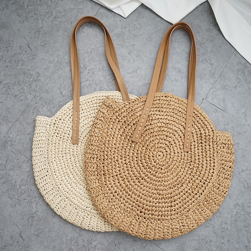 big round straw bag