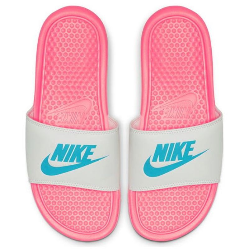 nike benassi just do it slides women's pink