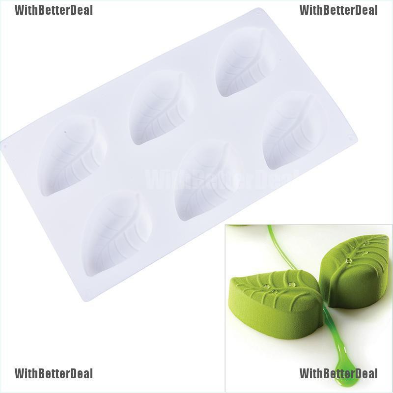 6 Cavity Leaf Shape Silicone Soap Mold DIY Handmade Soap Making Molds Cake Mold [BETTER&HG]