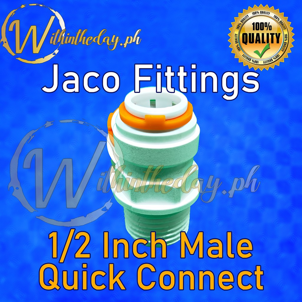 Quick Connect Jaco Fittings 1/2 inch Male Female for OD Polypropylene