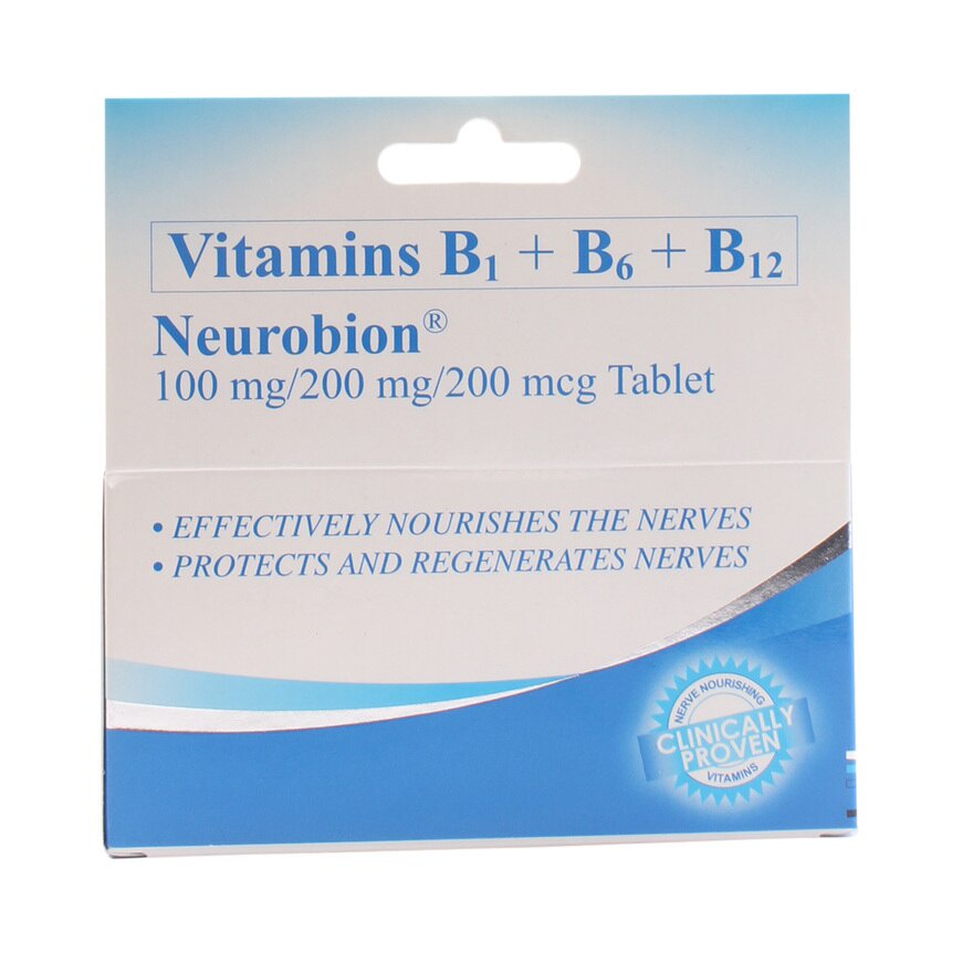 NEUROBION Vit B1 Vit B6 Vit B12 100mg/200mg/200mg Tablets x 10 Tablets