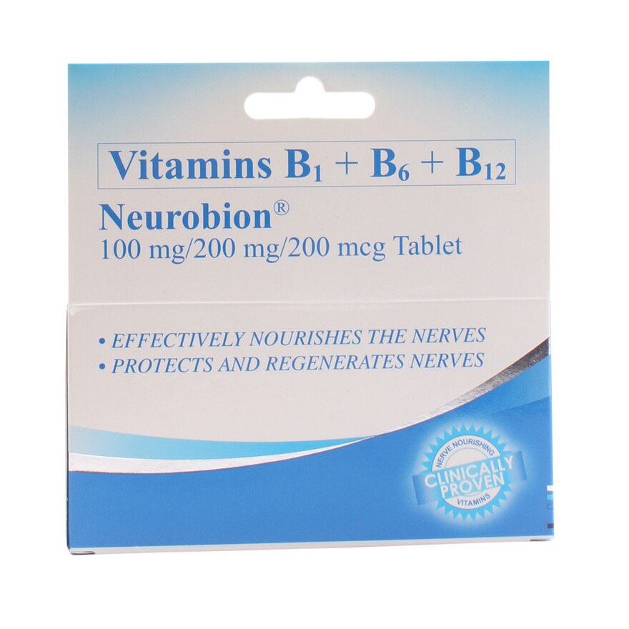 NEUROBION Vit B1 Vit B6 Vit B12 100mg/200mg/200mg Tablets X 10 Tablets ...