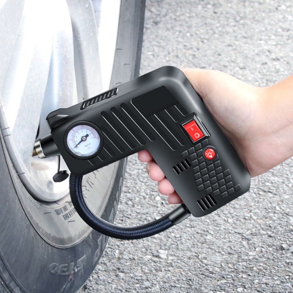 Portable Air Pump Multifunctional Black Mini Car Universal | Shopee ...