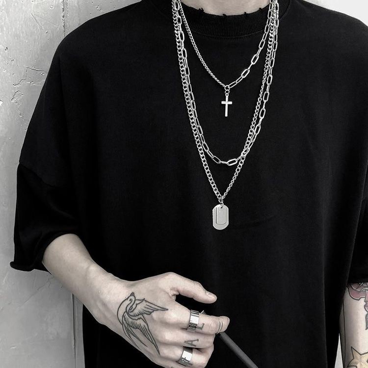 XUYU Hip Hop Trend MultiLayer Wild Cross simple Harajuku style men and  women Chain Unisex Necklace jewelry | Shopee Philippines