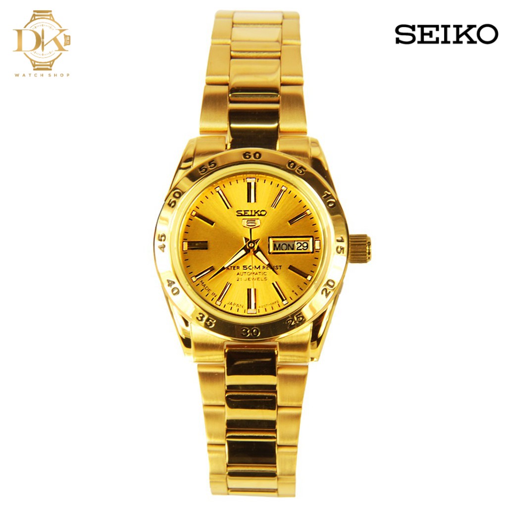 Seiko 5 Sport Automatic SYMG44K1 Gold All Stainless Steel Women's Watch 50m  | Shopee Philippines