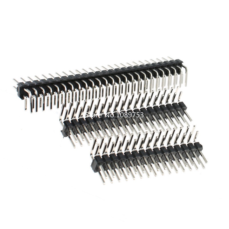 10pcs 254mm Double Row Right Angle Pin Header Strip Male Pin Header Connector 2x2345678 0157