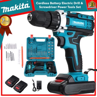 Makita Cordless Drill Electric Drill Cordless Impact Drill Power Tools Set Screw Wireless Hammer 26V