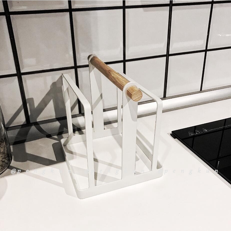 Creative Japanese Style Simple Iron Art Cutting Board Rack Kitchen Storage Supplies Desktop Drain Knife