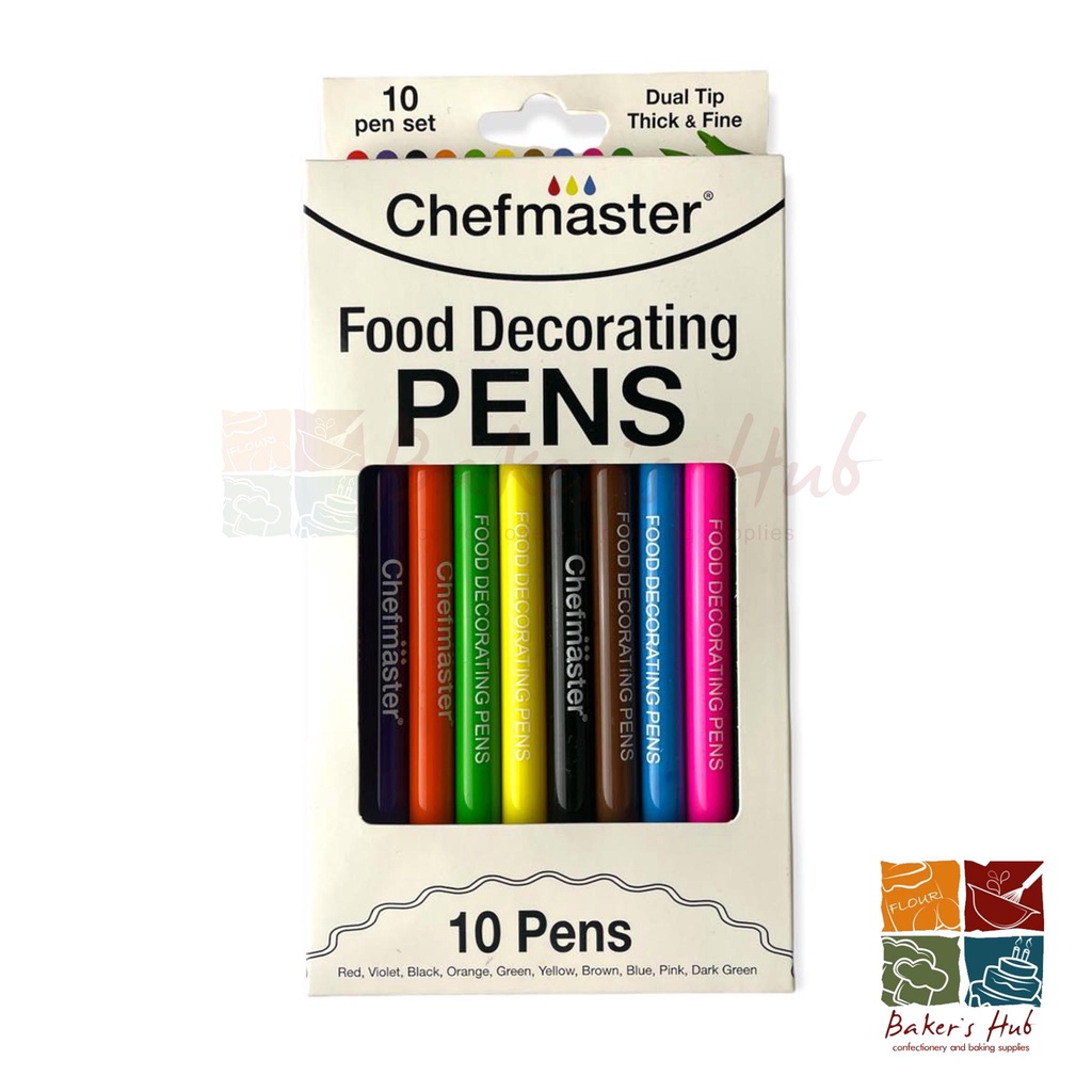 Chefmaster Food Decorating Pens 10 Color Variety Set Shopee Philippines