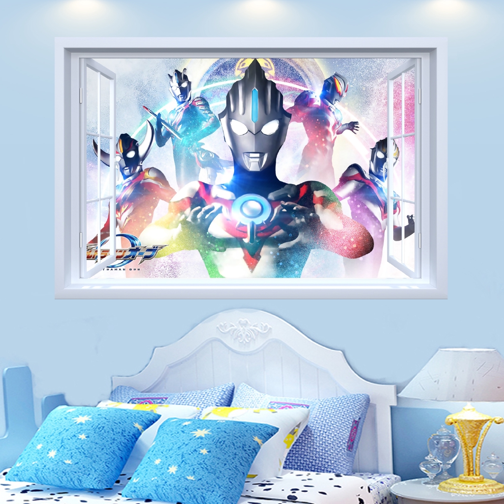 Wallpaper Self Adhesive Bedroom Ultraman Wall Stickers Cartoon Wall Paper Boy Room Decoration Custom Children 39 S Wall Painting Stickersqianqian的weixiao Ai Shopee Philippines