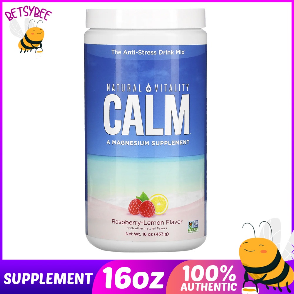 Natural Vitality Calm Magnesium Supplement Raspberry Lemon Flavor 16 oz