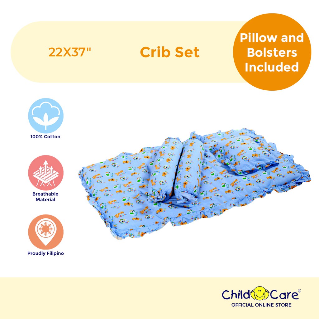 Child Care Baby Comforter Set with Pillow and Bolsters, 22X37