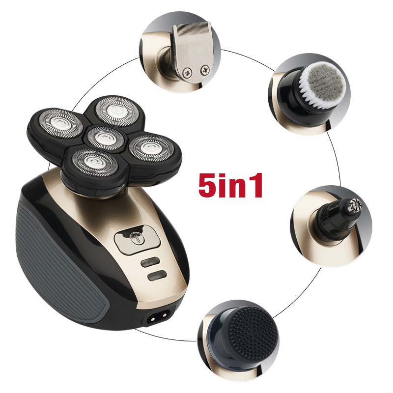 5 blade electric head shaver