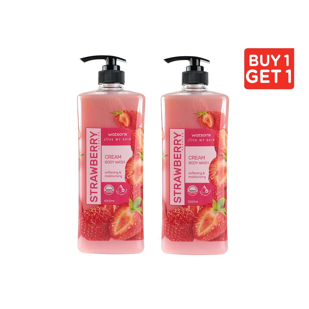 Watsons Strawberry Scented Cream Body Wash 1000mL Shopee Philippines