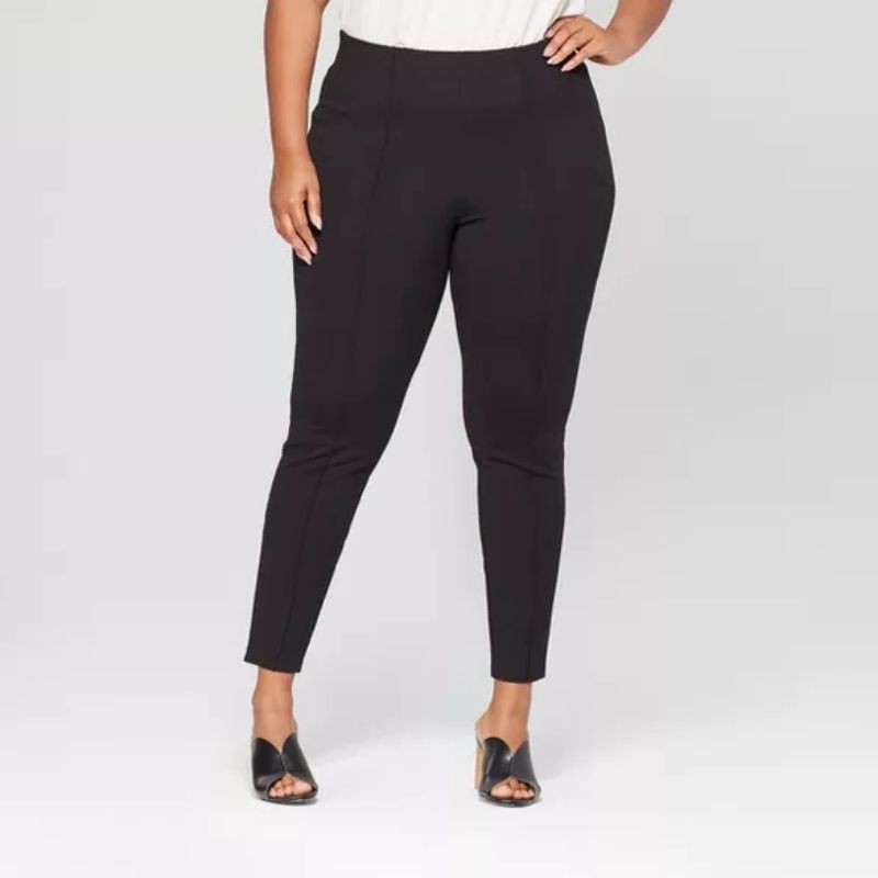 [AVA & VIV] Women's Plus Size Ponte Pants Black Shopee Philippines