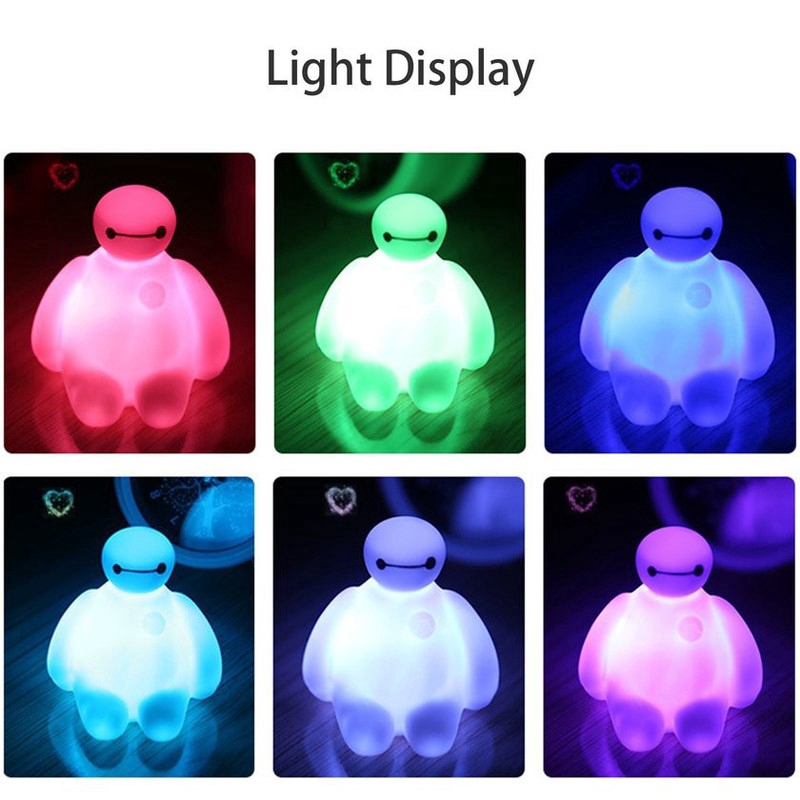 BayMax 7 Color LED Night Light Children cute Cartoon lamp Bedroom