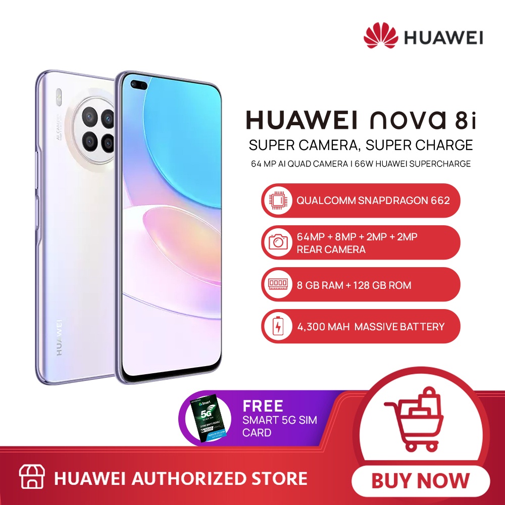 HUAWEI Nova 8i Smartphone | 8GB RAM + 128GB ROM | 64 MP AI Quad Camera ...