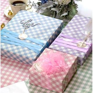QJOQ.ph | (5pcs) Checkered gift wrapping paper retro nostalgic elegant size birthday Wrapping paper #1