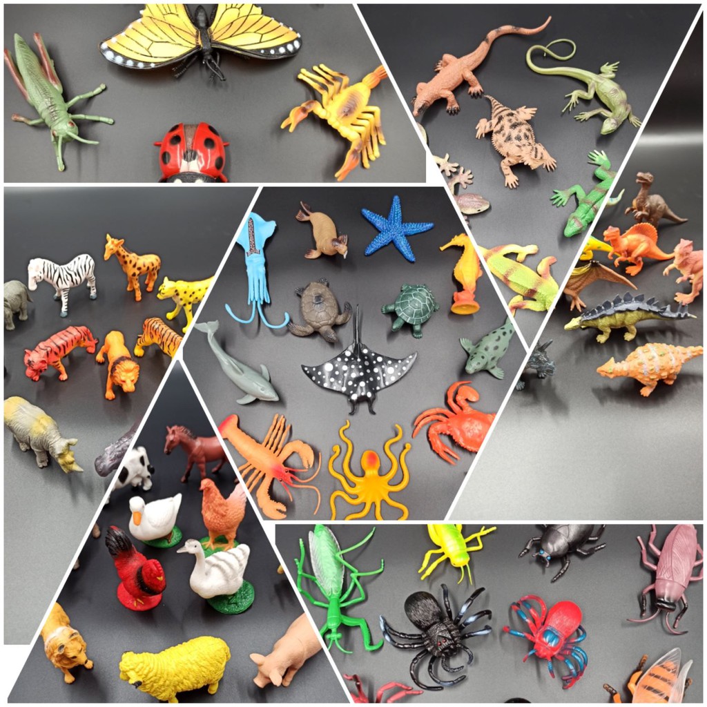 Ocean/Wild/farm/dinosaur/reptile/insect animals rubber figures 46
