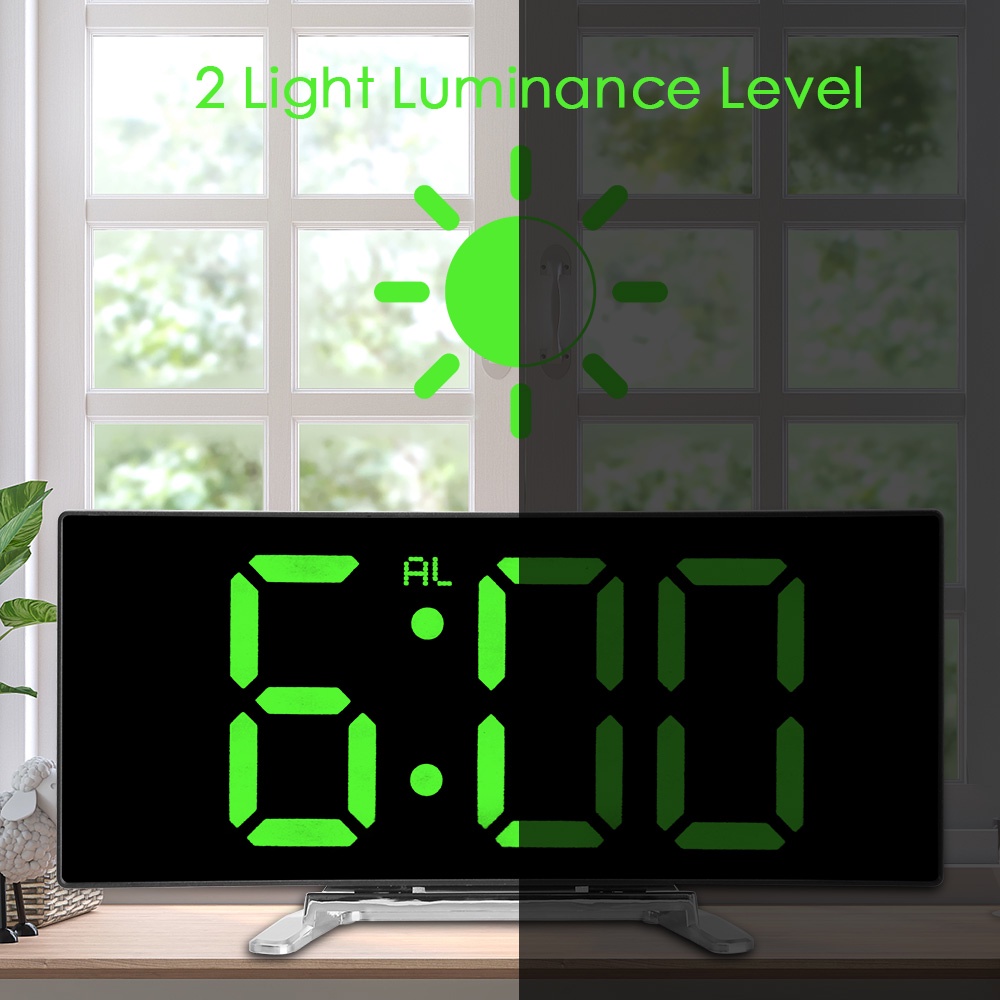 Digital Alarm Clock Dimmabl Table Clock LED Screen Alarm Electronic