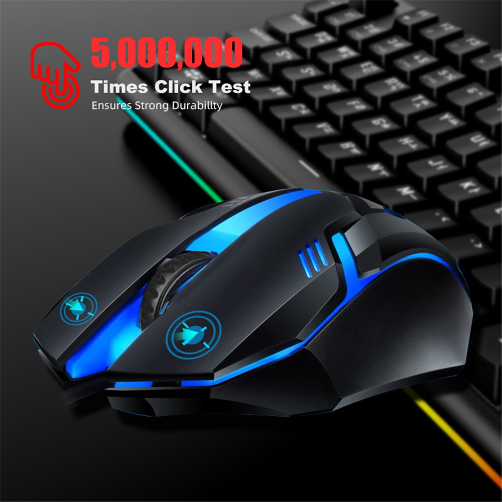 S1 Gaming Mouse 7 Colors LED Backlight USB Wired Gamer Mouse Flank ...