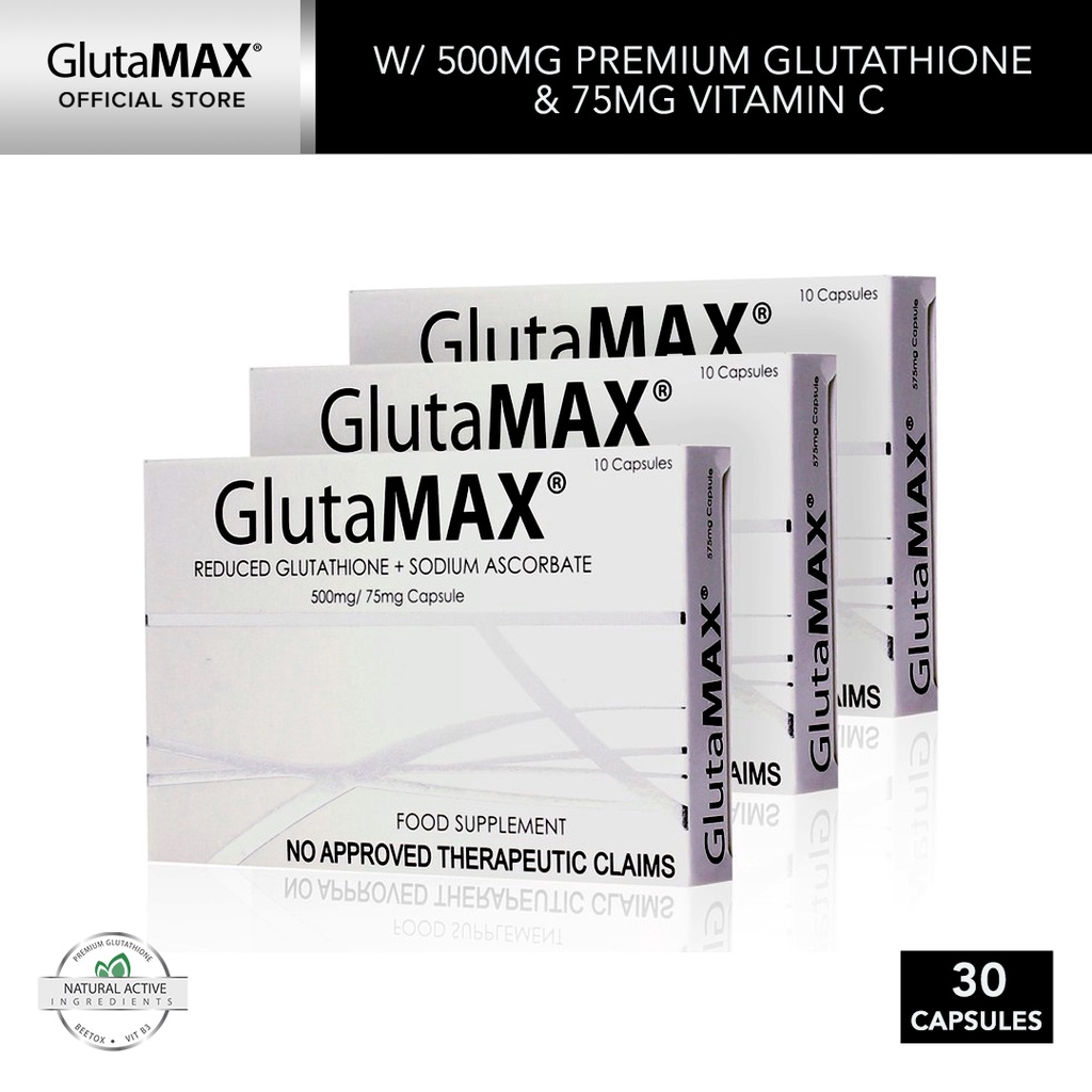 Glutamax Glutathione Whitening Lightening 30 Capsule Antioxidant Anti Aging Detox Skin Care 5444