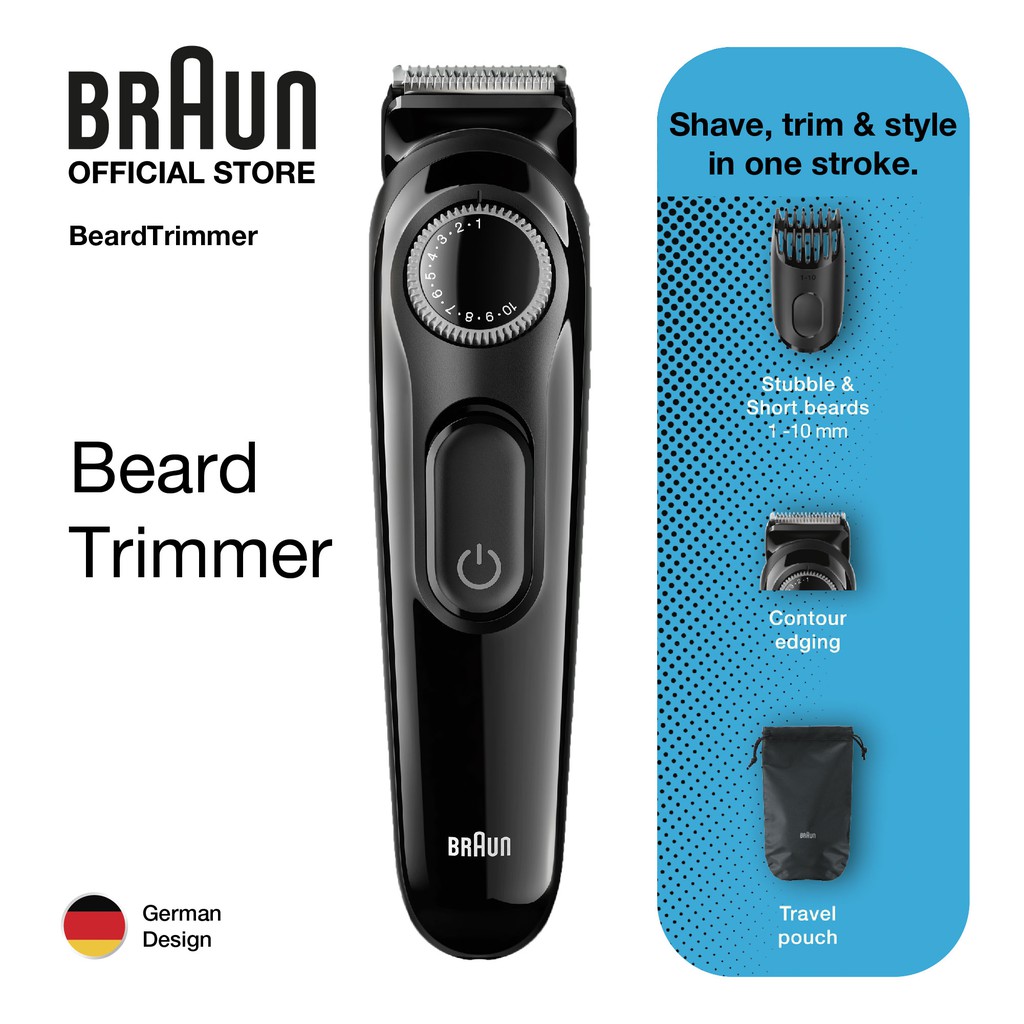 Braun Beard Trimmer BT3000 Black Beard Trimmer for Men 20 length